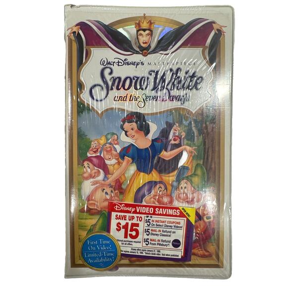 Walt Disney 1994 Masterpiece Collection Snow White VHS tape 1524 Edition Sealed - Picture 8 of 8